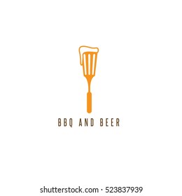 bbq tools and beer vector design template
