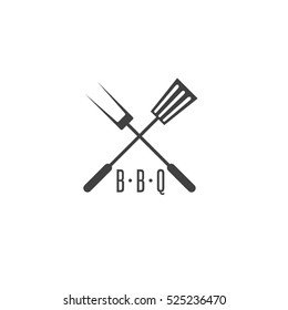 Bbq Tools Simple Icon Vector Design Template