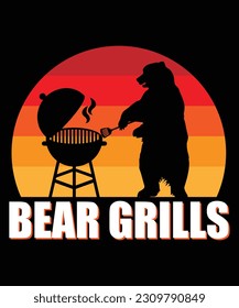 BBQ t-shirt, BBQ Bear grills t-shirt, BBQ party t-shirt