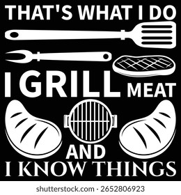 T-shirt Design - Engraçado Grill Master Tee para os amantes do churrasco	