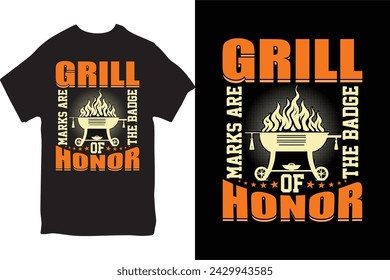 BBQ T-shirt Design. Funny BBQ T-shirt Design And BBQ Lovers  Grilling T-shirt Design.