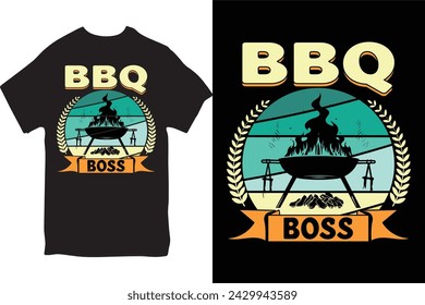 BBQ T-shirt Design. Funny BBQ T-shirt Design And BBQ Lovers  Grilling T-shirt Design.