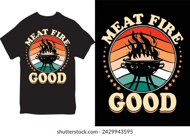 BBQ T-shirt Design. Funny BBQ T-shirt Design And BBQ Lovers  Grilling T-shirt Design.