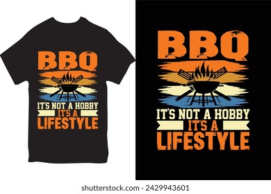 BBQ T-shirt Design. Funny BBQ T-shirt Design And BBQ Lovers  Grilling T-shirt Design.