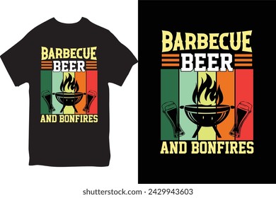 BBQ T-shirt Design. Funny BBQ T-shirt Design And BBQ Lovers  Grilling T-shirt Design.