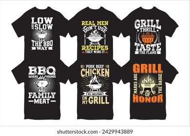 BBQ T-shirt Design. Funny BBQ T-shirt Design And BBQ Lovers  Grilling T-shirt Design