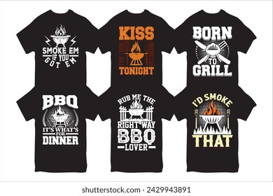 BBQ T-shirt Design. Funny BBQ T-shirt Design And BBQ Lovers  Grilling T-shirt Design