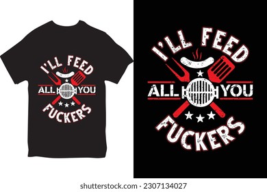 BBQ T-Shirt design,  Funny BBQ T shirt Design, Father's Day typography BBQ shirts designs.
