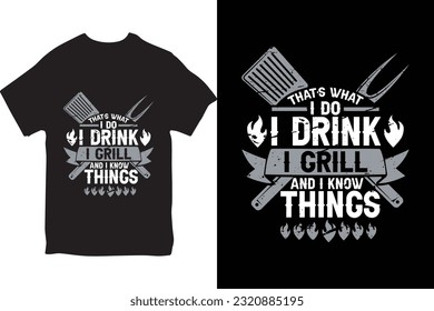 BBQ T-shirt design vector template,  BBQ Grilling shirts design vectors, Custom BBQ shirts, Funny BBQ t-shirt, Grilling' lover shirts, ready for print posters, banner and pod