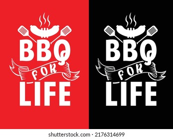 BBQ typography creative t shirt design