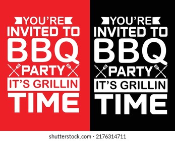 BBQ typography creative t shirt design