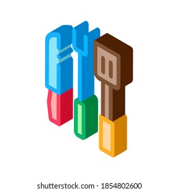 bbq utensil icon vector. isometric bbq utensil sign. color isolated symbol illustration