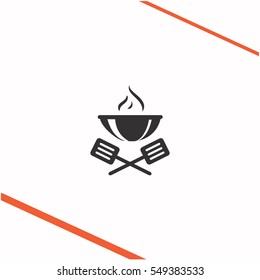 Bbq vector grey icon on white background. Bbq symbol stock bitmap illustration. Business picture.