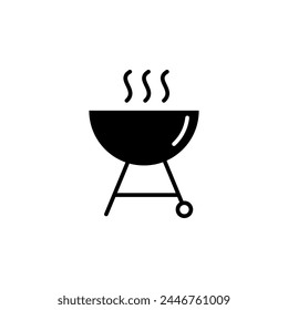 Icono de Vector de bbq. signo negro bbq estilo de moda plano ilustración simple sobre fondo blanco... eps