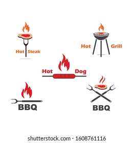 BBQ vector icon illustration design template
