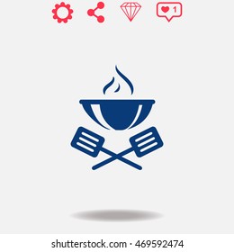 Bbq vector icon on grey background.