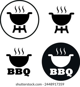 Bbq vector icon set illustration isolated on white background