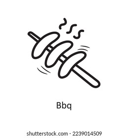 BBQ vector outline Icon Design illustration. Food and Drinks Symbol on White background EPS 10 File