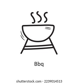 BBQ vector outline Icon Design illustration. Food and Drinks Symbol on White background EPS 10 File