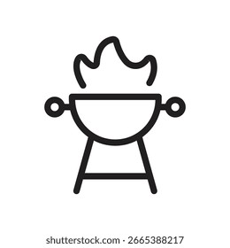 Icono de contorno de Vector de barbacoa. Archivo EPS 10 