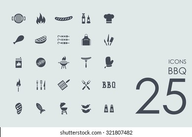 BBQ vector set of modern simple icons