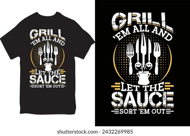 BBQ Vector T-shirt Design, Custom BBQ T-shirt Design