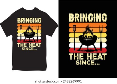 Diseño de la camiseta del vector de la barbacoa, diseño personalizado de la camiseta de la barbacoa