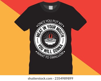  BBQ vector typography t-shirt design. Perfect for print items and bags, posters, cards, vector illustration. Isolated on black background, element template  design.
