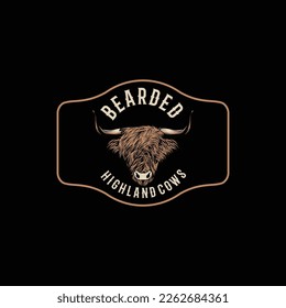 BBQ vintage logo with a very special cow concept symbolizing a vintage logo, with long-developed logo inspiration