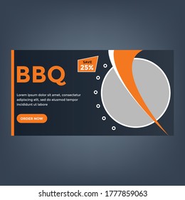 BBQ web banner design template.vector illustration