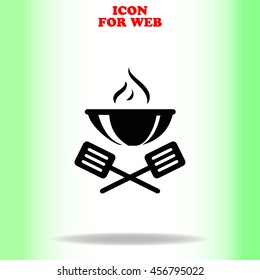 Bbq web icon. Black illustration on white background