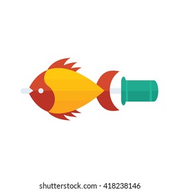 BBQ Yellow Fish Vector