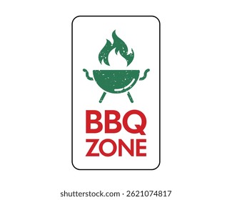 Gráfico de vetor Grunge da zona do churrasco para espaços de cozinha ao ar livre Premium de alta qualidade