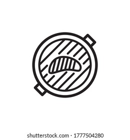 BBQ,Barbecue Cooking Icon Design Vector Template