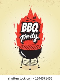 Bbq.Barbecue Party Poster.Vector illustration.