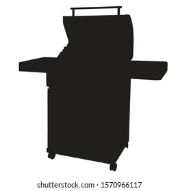 BBQ-Gas grill. Silhouette  on white background