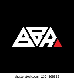 Diseño del logotipo de la letra triangular BBR con forma triangular. Monograma de diseño del logotipo del triángulo BBR. Plantilla de logotipo vectorial de triángulo BBR con color rojo. Logo triangular BBR Diseño sencillo, elegante y lujoso