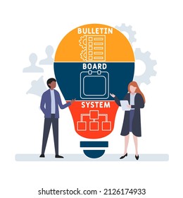 BBS - Bulletin Board System  acronym. business concept background.  vector illustration concept with keywords and icons. lettering illustration with icons for web banner, flyer, landing pag