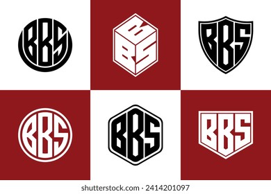 BBS initial letter geometric shape icon logo design vector. monogram, lettermark, circle, polygon, shield, symbol, emblem, elegant, abstract, wordmark, sign, art, typography, icon, geometric, shape
