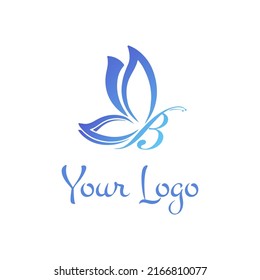 B-butterfly logo design. Simple isolated design.