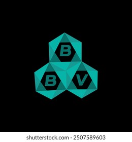 Logotipo de letra minimalista creativa de BBV. Diseño de logotipo de letra de alfabeto de iniciales de Vector único BBV
