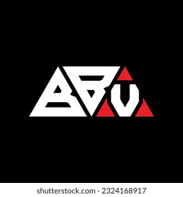 Diseño del logotipo de la letra del triángulo BBV con forma triangular. Monograma de diseño del logotipo del triángulo BBV. Plantilla de logotipo vectorial del triángulo BBV con color rojo. Logo triangular del BBV Diseño sencillo, elegante y lujoso