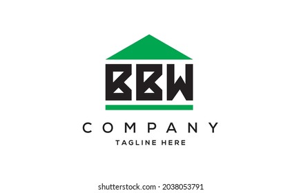 BBW creativo de tres letras logotipo inmobiliario vector 