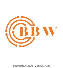 BBW letter design. BBW letter technology logo design on white background. BBW Monogram logo design for entrepreneur and business.