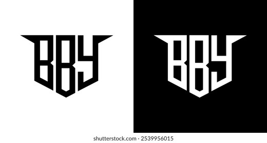 BBY letter logo design with white background in illustrator, vector logo modern alphabet font overlap style, calligraphy designs for logo, Poster, Invitation, etc.