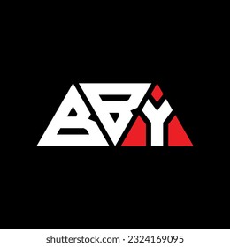 BBY triangle letter logo design with triangle shape. BBY triangle logo design monogram. BBY triangle vector logo template with red color. BBY triangular logo Simple, Elegant, and Luxurious design