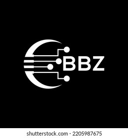BBZ Letter logo black background .BBZ technology logo design vector image in illustrator .BBZ letter logo design for entrepreneur and business.
