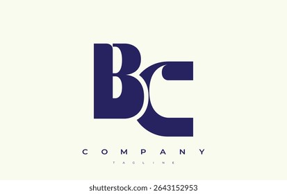 BC Abstract Geometric Logo Design. Modern and elegant logo design with simplistic typography elements, showcasing branding excellence.