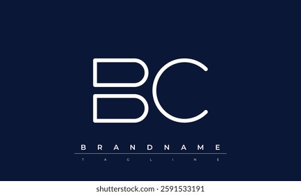 BC Abstract letter logo. This logo icon incorporate with abstract shape in the creative way