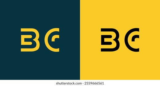 BC abstract minimalist letters Logo Monogram. It is a minimalist logo, this logo is made by combining two letters